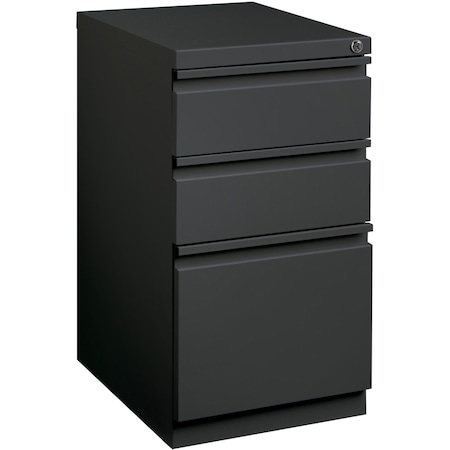 Lorell Mobile 3-Drawer File Cabinet with Full-Width Pull, 15" x 20" x 27.8", Charcoal LLR66909